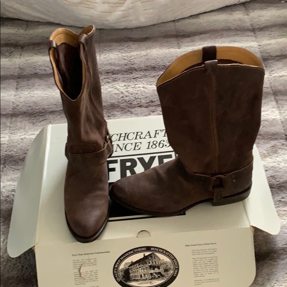 Frye harness cowgirl boots